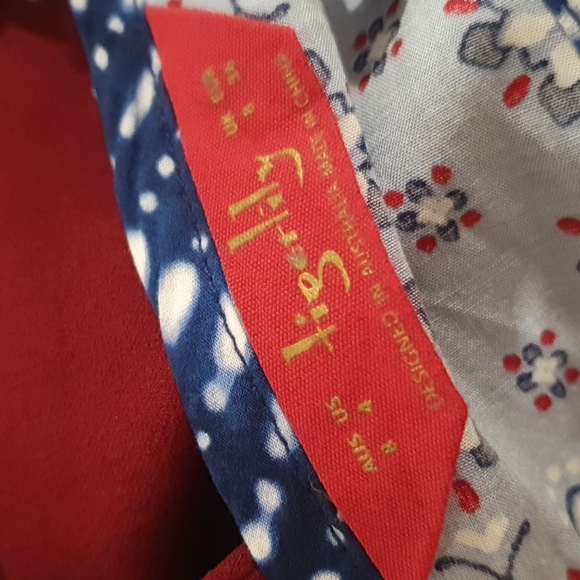 Tigerlily Size 8 Racerback Blue Floral Boho Dress - Picture 7 of 9